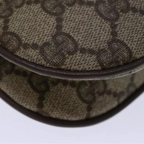 GUCCI GG Canvas Web Sherry Line Shoulder Bag PVC Beige Auth yk10844 - Picture 4 of 5